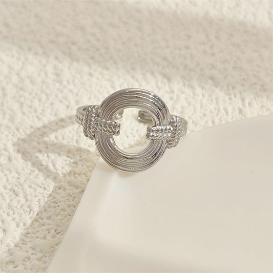Modern Circular Silver Ring
