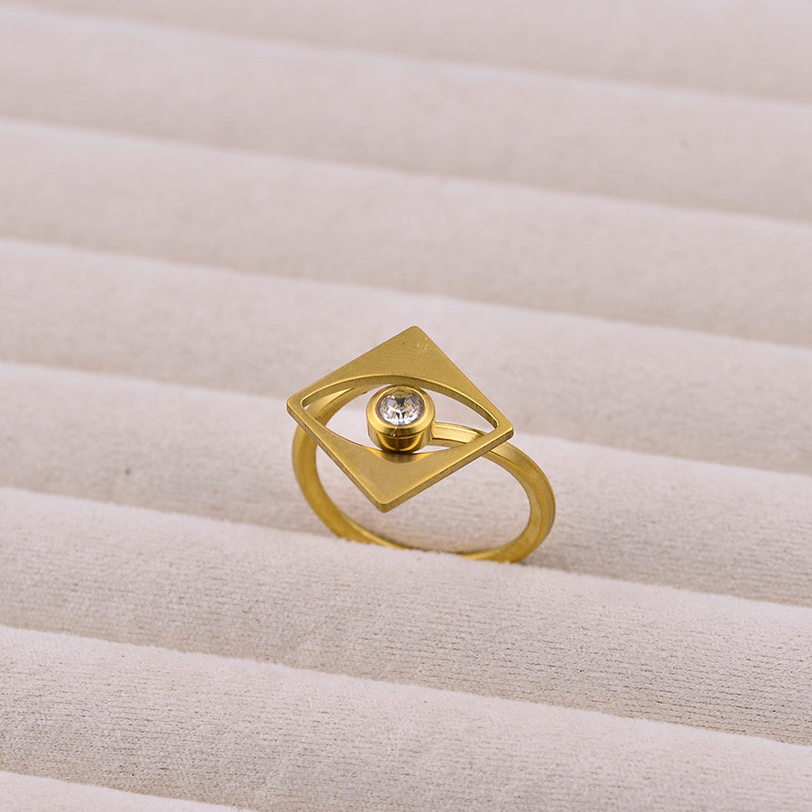 Modern Gold Crystal Ring