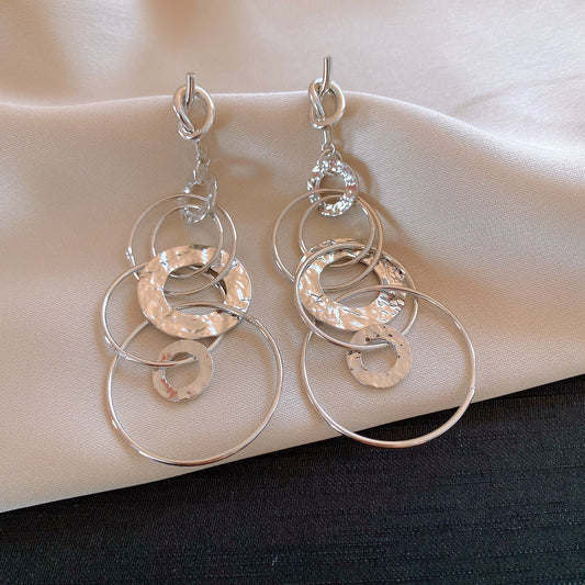 Modern Layered Circle Earrings