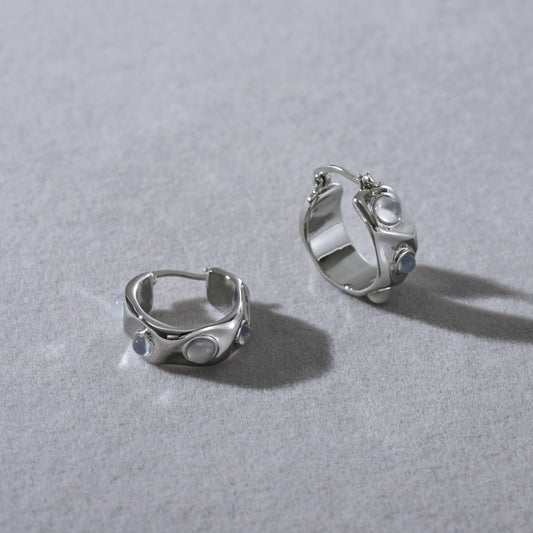 Modern Moonstone Earrings