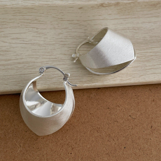 Modern Silver Hoop Earrings