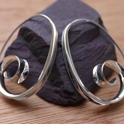 Modern Silver Hoop Earrings