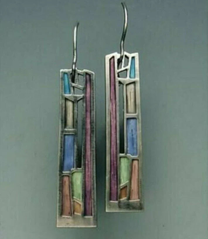 Modern Stained Glass Earrings