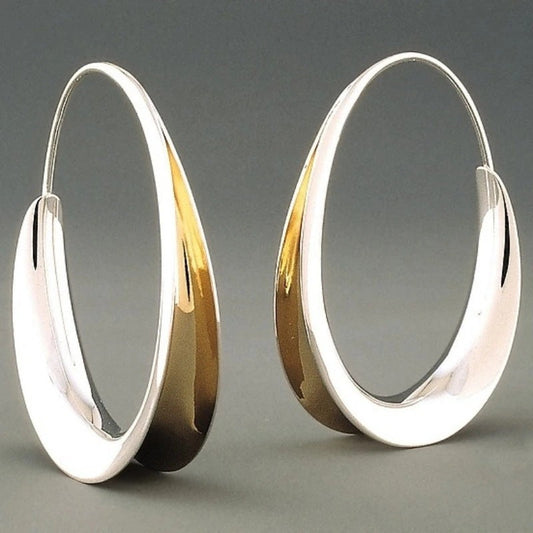 Modern Two Tone Earrings