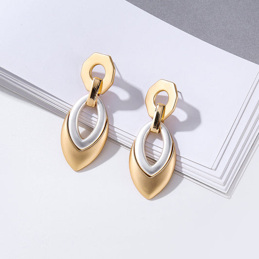 Modern Two Tone Earrings