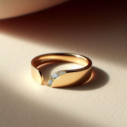 Adjustable Zirconia Fine Gold Ring