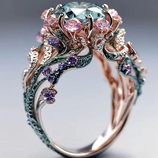 Colorful Exotic Crystalline Ring