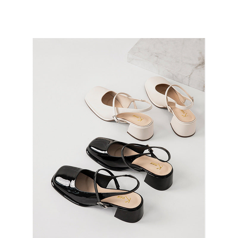 LD | dames blokhakken van kunstleer