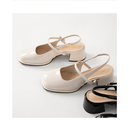 LD | dames blokhakken van kunstleer