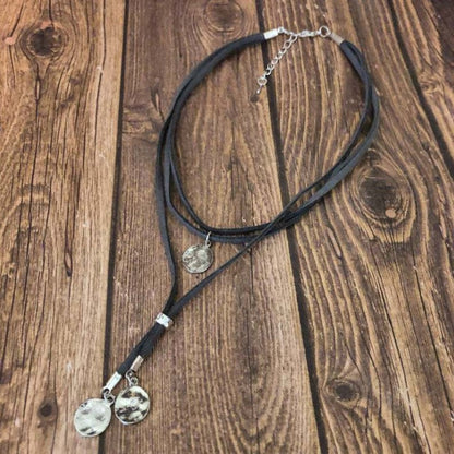 Elegant Silver Eclipse Layered Necklace