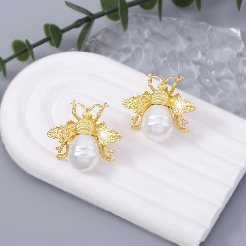 Handgemaakte vintage Parel Oorbel