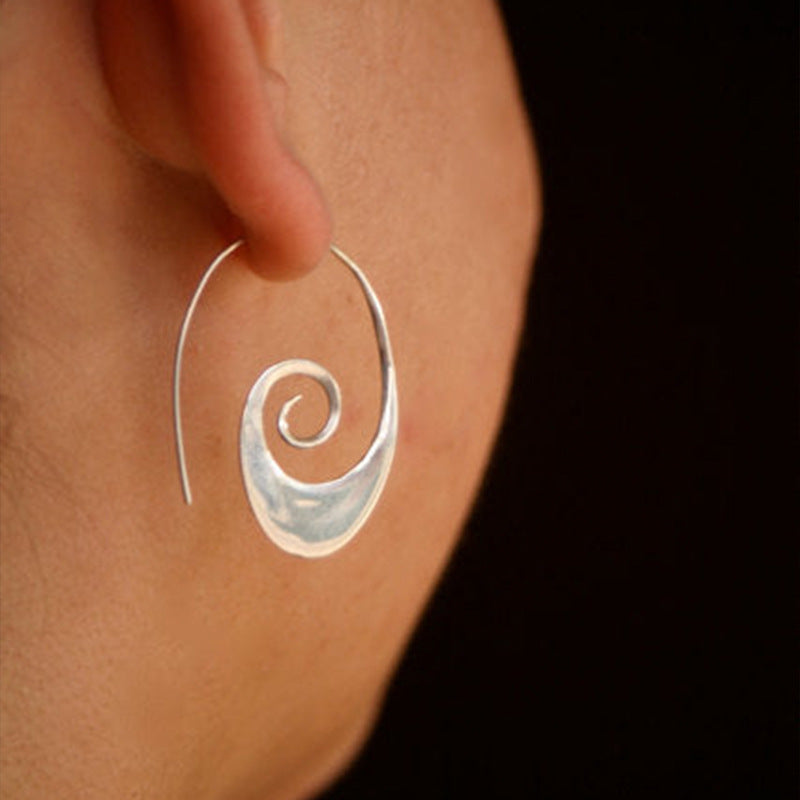 Elegant Swirlstream Silver Drops Earrings