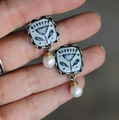 Prachtige Parel Oorbel met unieke stijl