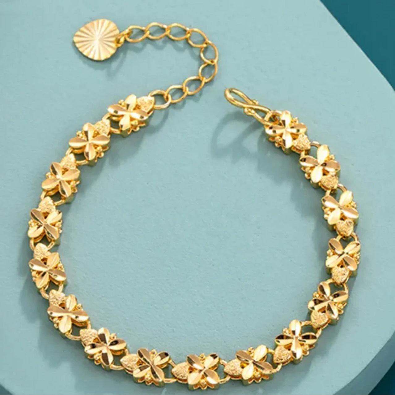 Handgemaakte vintage Gouden Armband