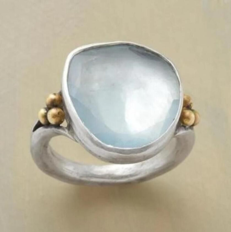 Elegant Blue Mist Artisan Ring