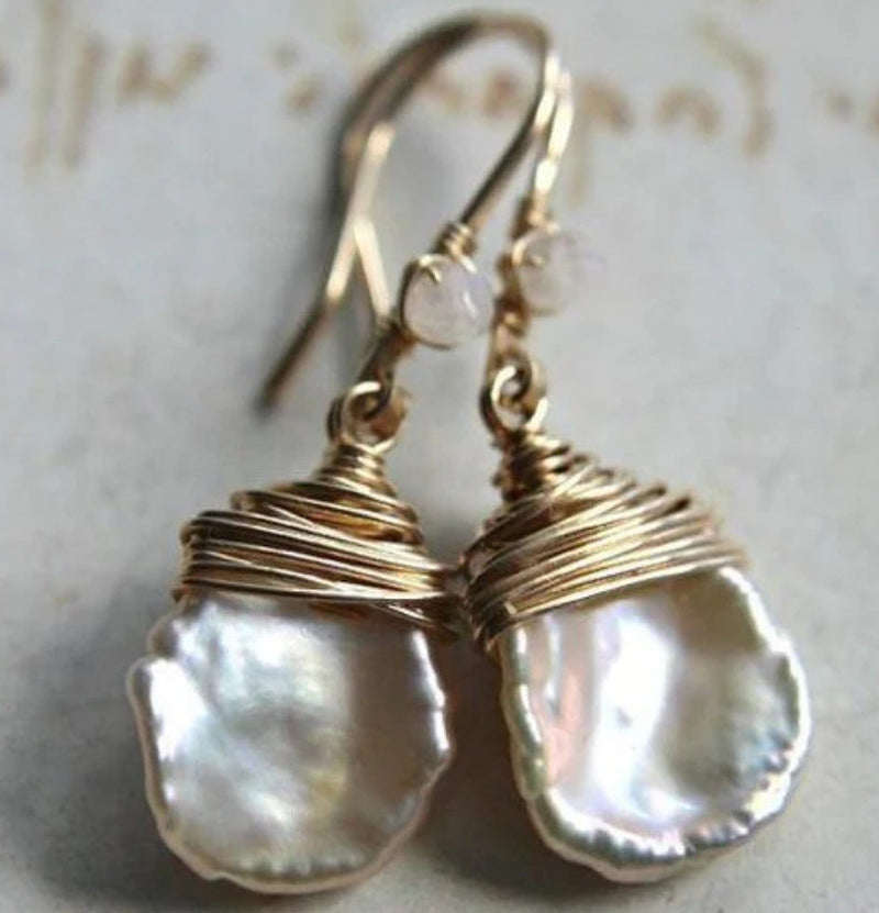 Elegant Irregular Pearl Drop Earrings