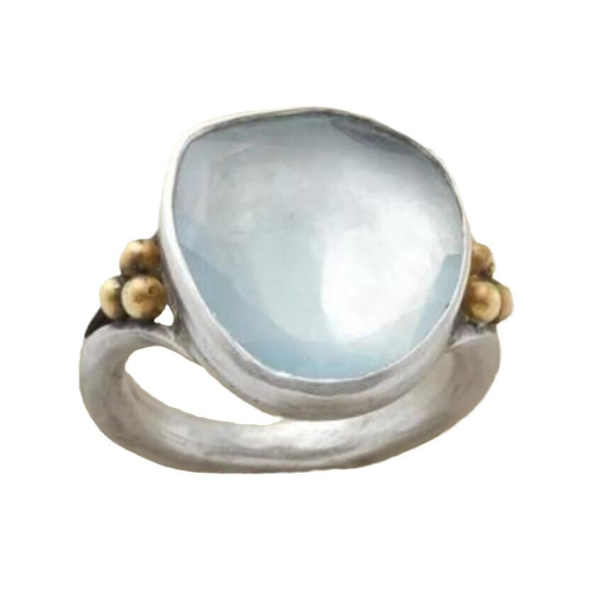 Elegant Blue Mist Artisan Ring