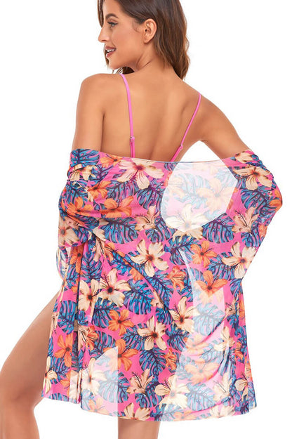 Barbe® | Blouse and Pink Beach Bikini Set