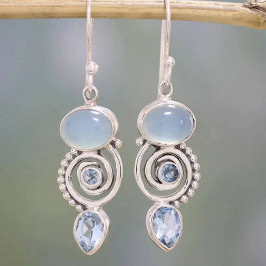 Moonstone Earrings in Silver