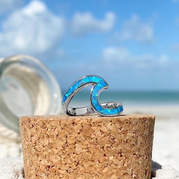 Ocean Blue Wave Ring