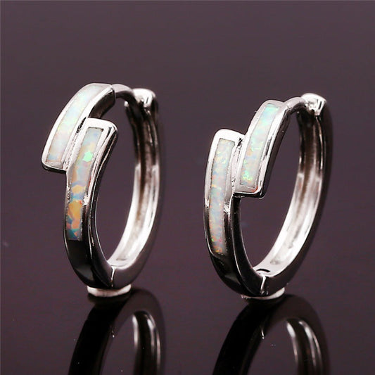 Opal Hoop Earrings