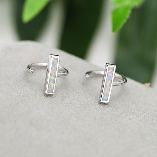 Opal Rectangle Earrings