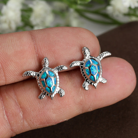 Opal Turtle Earrings