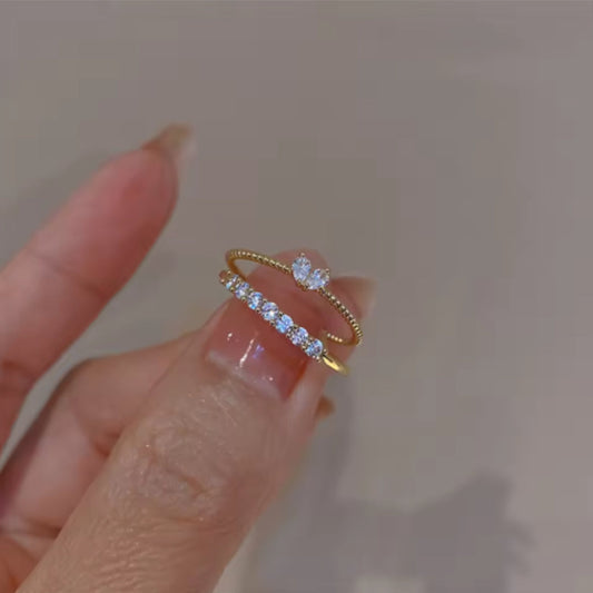 Thiny Zirconia Elegant Ring Set