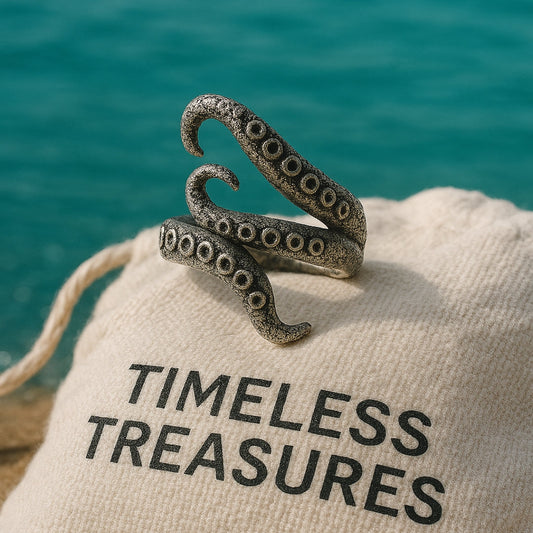 Tentacles Adjustable Silvered Ring