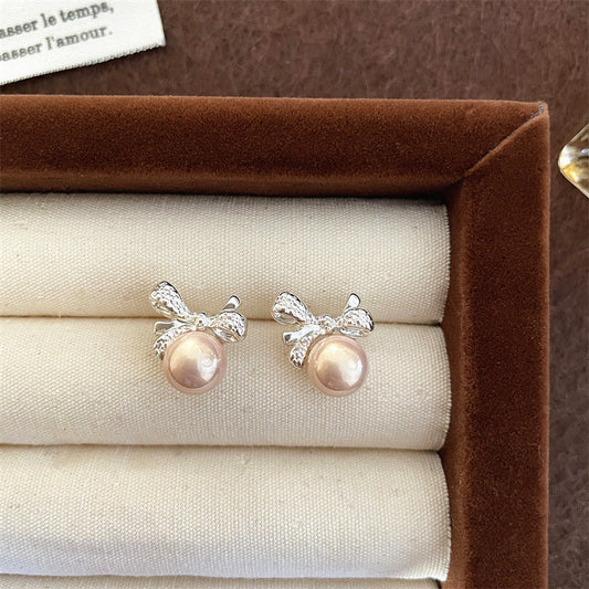 Pearl Bow Earrings