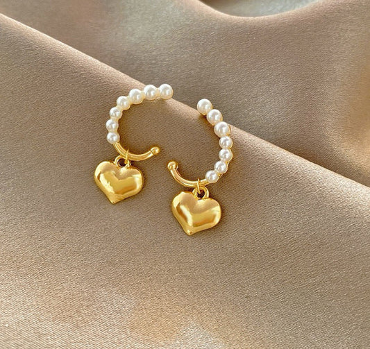Pearl Heart Earrings