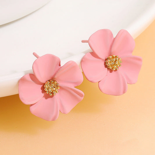 Pink Flower Earrings