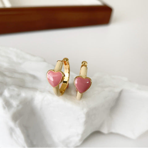 Pink Heart Earrings