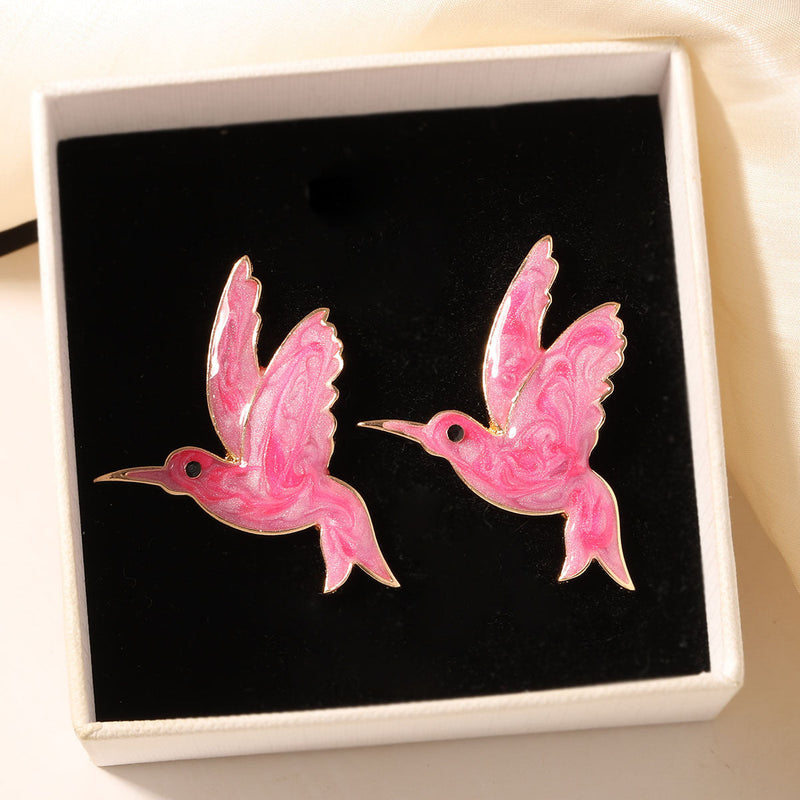 Pink Hummingbird Earrings