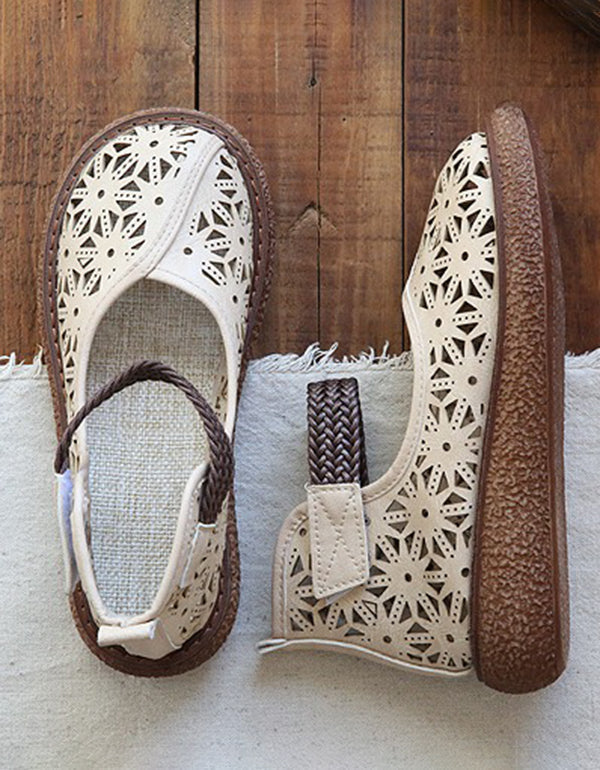 LD | Floral cut-out slip-on schoenen