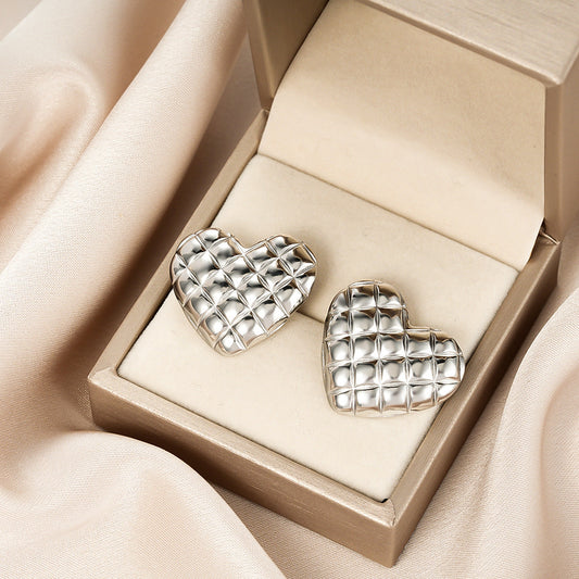 Quilted Heart Earrings