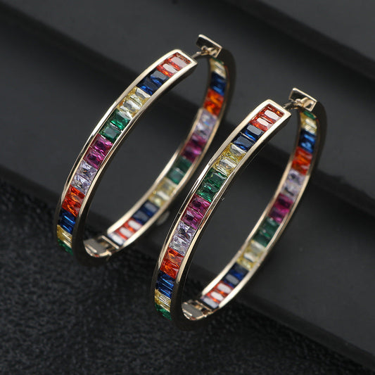 Rainbow Baguette Earrings