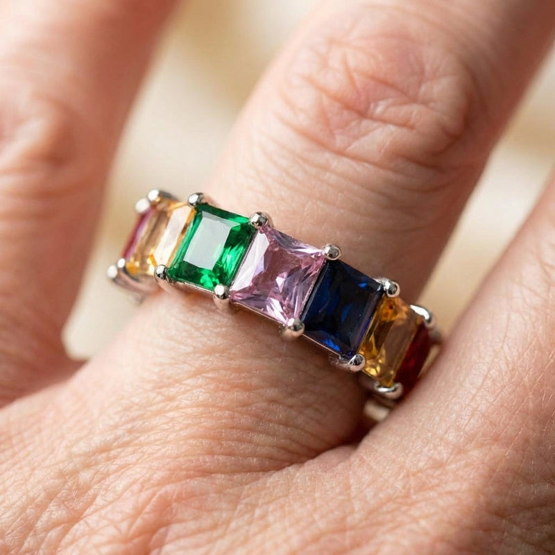 Rainbow Crystal Ring