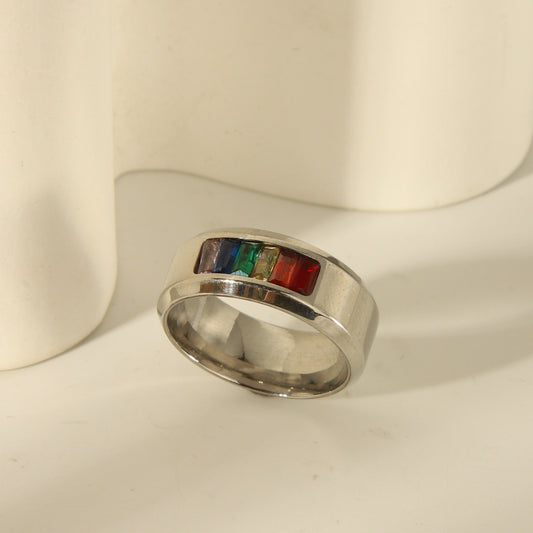 Rainbow Gemstone Ring