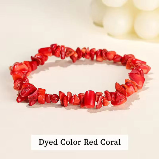 Red Coral Chip Bracelet