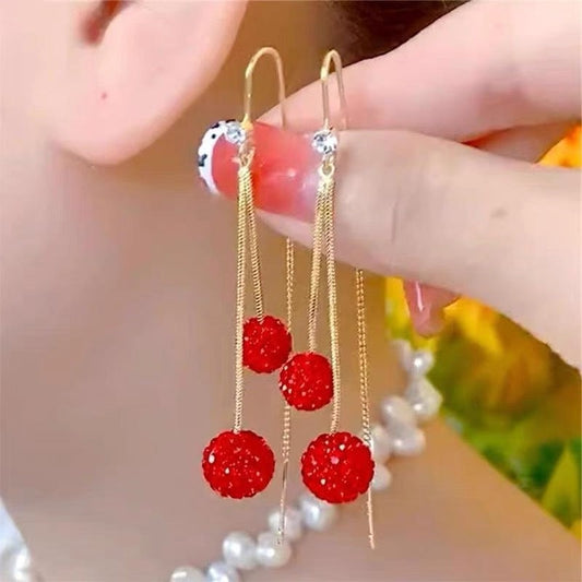 Red Crystal Drop Earrings