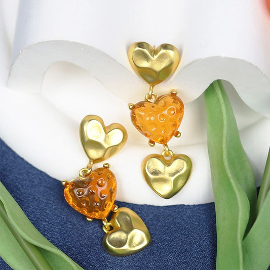 Romantic Gold Heart Earrings
