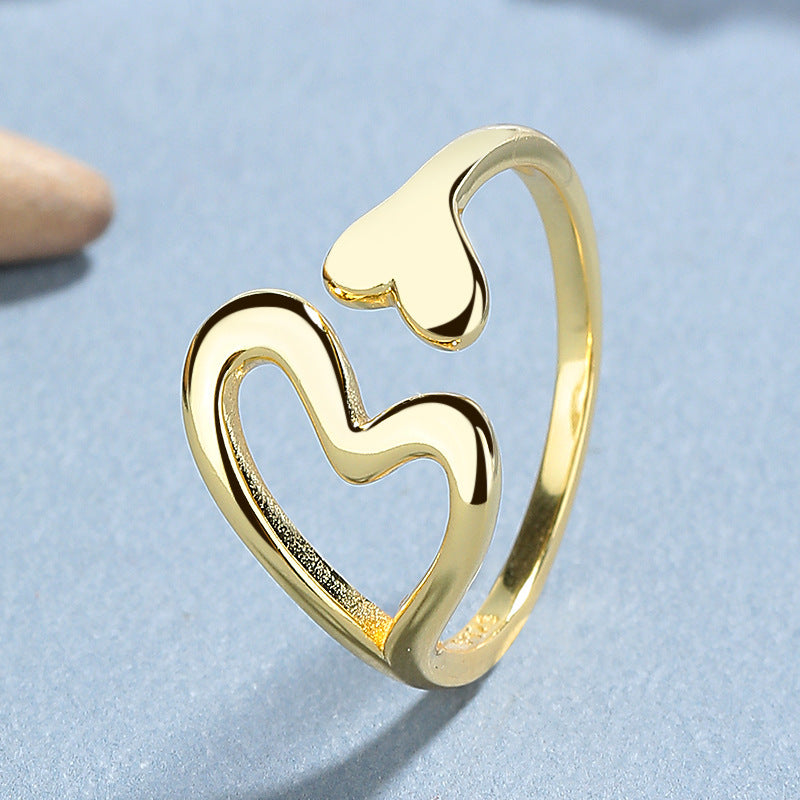 Romantic Gold Heart Ring