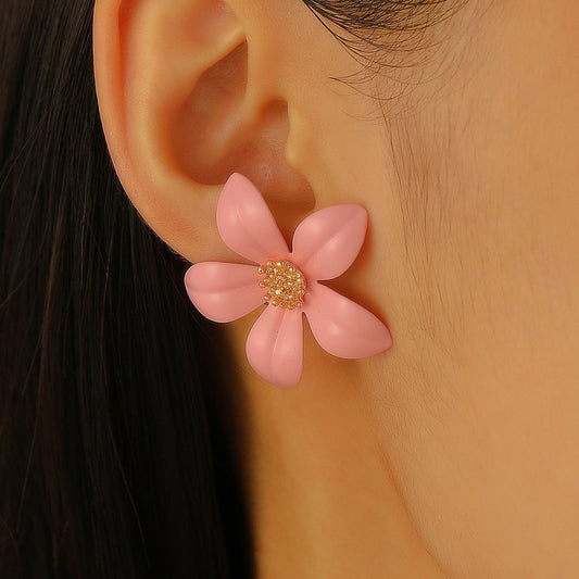 Romantic Pink Flower Earrings