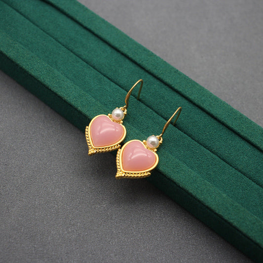 Romantic Pink Pearl Earrings