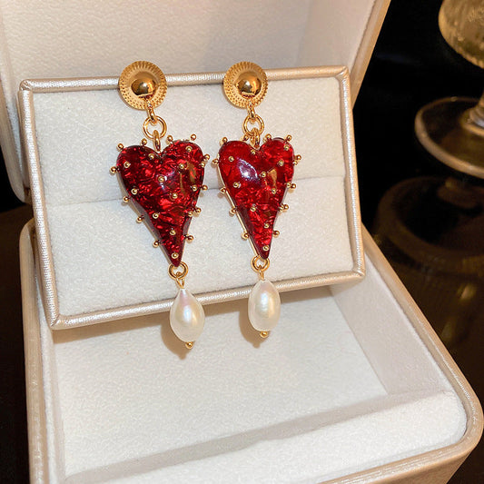 Romantic Red Heart Earrings