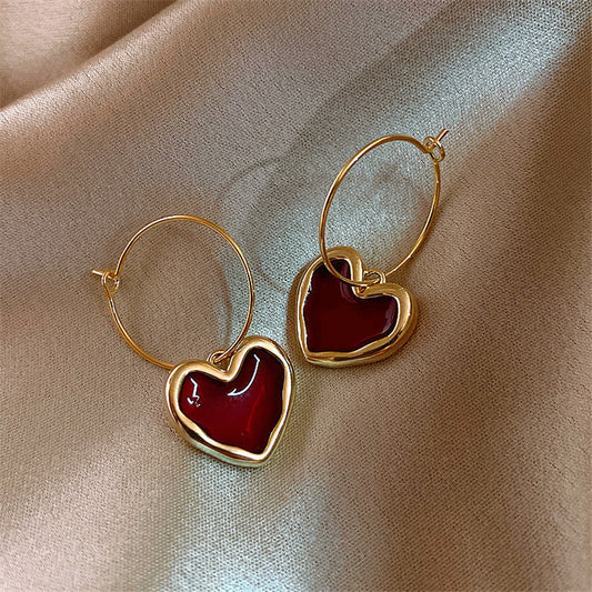 Romantic Red Heart Earrings