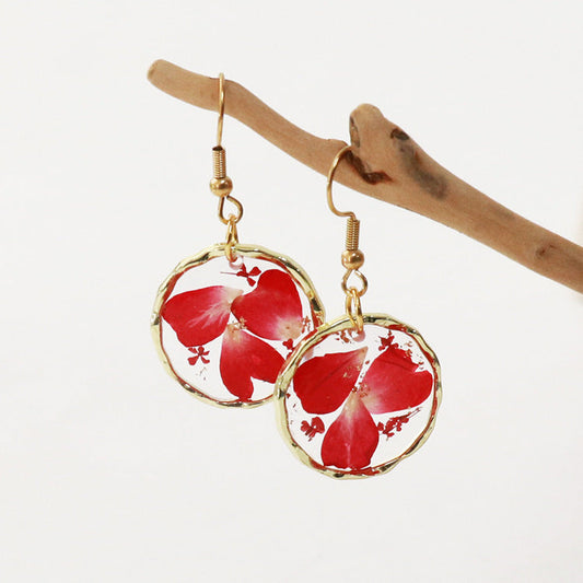 Romantic Red Petal Earrings