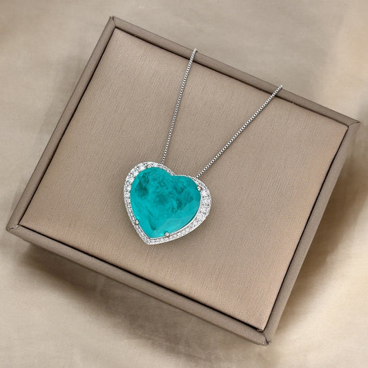 Romantic Turquoise Heart Necklace