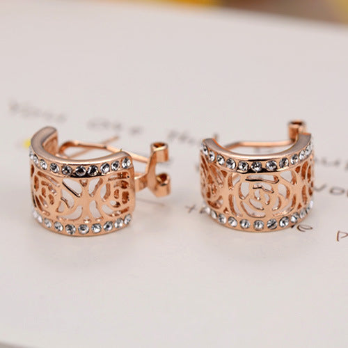 Rose Gold Crystal Earrings